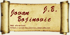 Jovan Bojinović vizit kartica